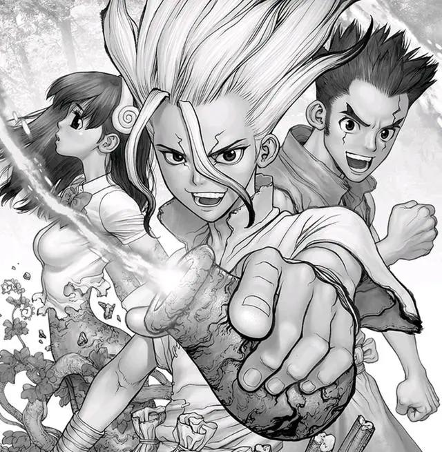 舌尖上的末世复兴漫画《石纪元》主角团开发狗尾草拉面和鳄鱼汉堡