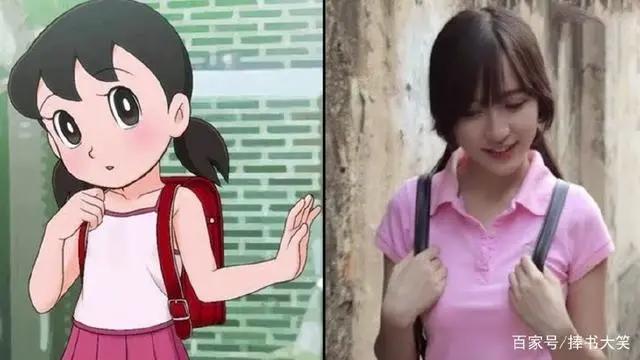 当《哆啦A梦》变真人cos后，蓝胖子变萌妹子，看到静香感觉恋爱了