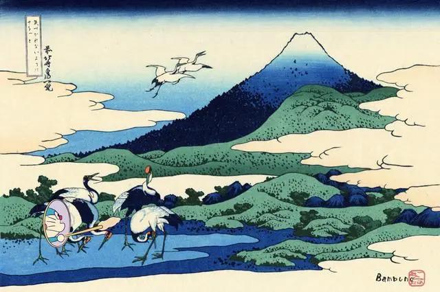 《哆啦A梦》遇上“浮世绘”，次元壁在哪呢？大雄都要变身007了