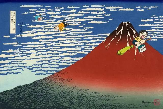 《哆啦A梦》遇上“浮世绘”，次元壁在哪呢？大雄都要变身007了