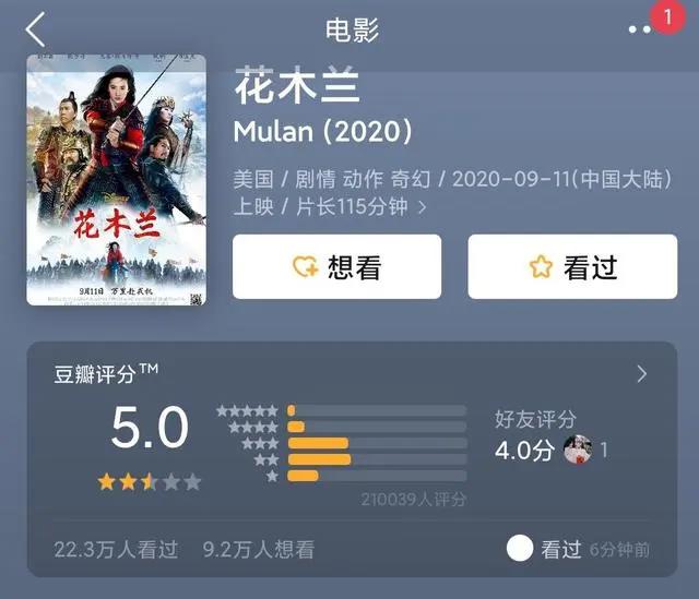 迪士尼的花木兰中国市场遇冷，《花木兰：横空出世》网友：真烂
