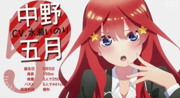 《五等分的花嫁》第二季新PV：吃货中野五月登场