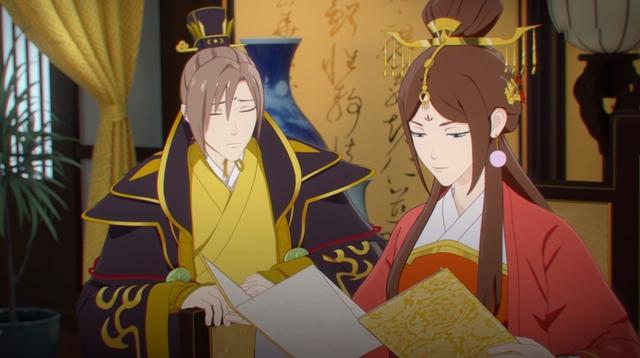 动画两不疑高甜预警，皇后娘娘领兵出征，临行前还不忘抱抱皇帝