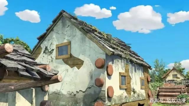 这四幅熊出没房子场景中有一幅是假的，你能在3秒钟之内发现吗？