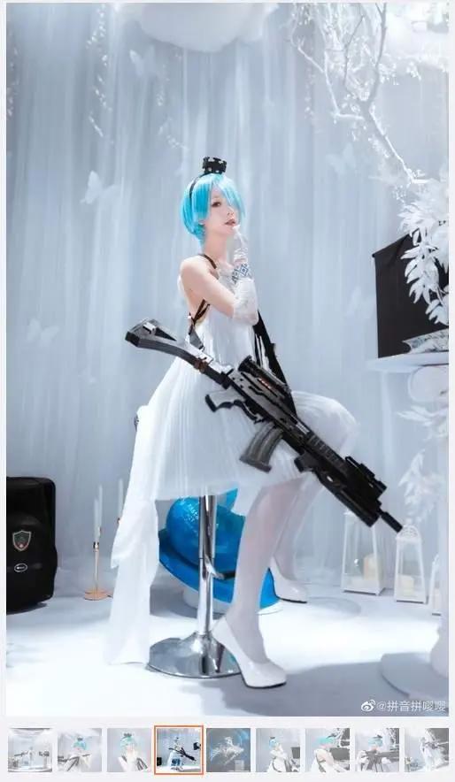少女前线白棋皇后cosplay，如此可爱可别认为是持枪的雷姆喔