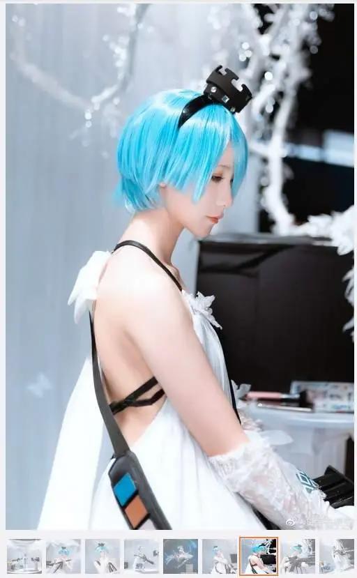 少女前线白棋皇后cosplay，如此可爱可别认为是持枪的雷姆喔