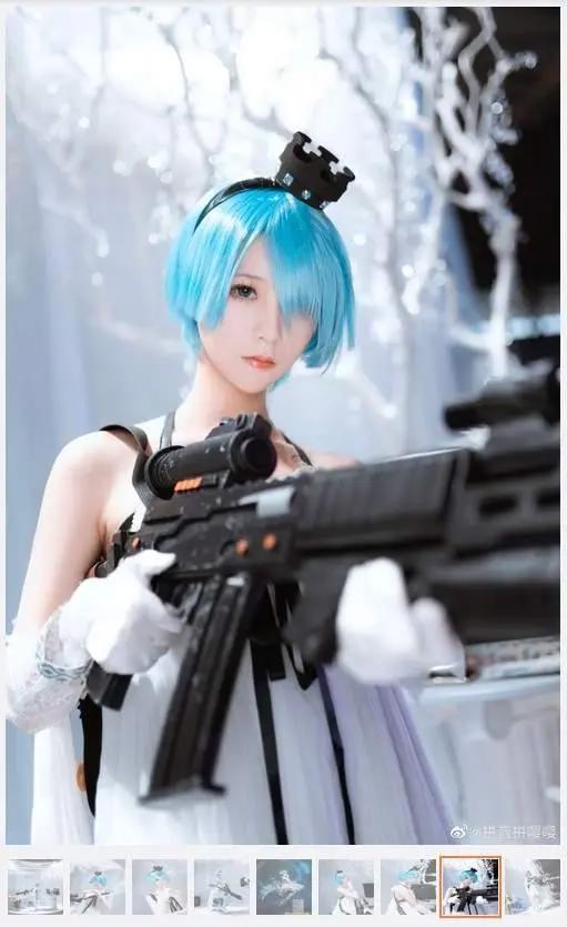 少女前线白棋皇后cosplay，如此可爱可别认为是持枪的雷姆喔