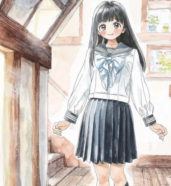 《明日酱的水手服》动画定档，人物外形贴合漫画，感觉脸型奇怪？