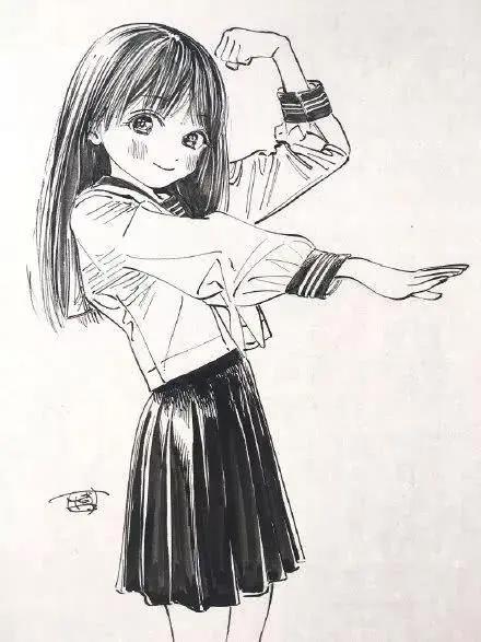 「今日有学●插画」明日酱的水手服，溢出屏幕的少女感