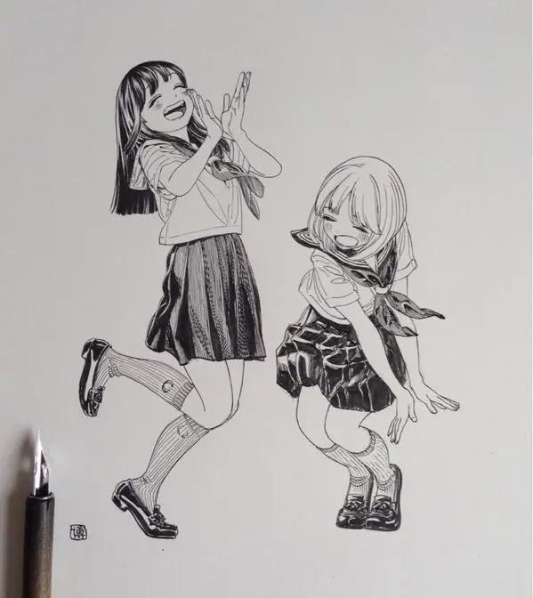 「今日有学●插画」明日酱的水手服，溢出屏幕的少女感