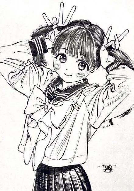 「今日有学●插画」明日酱的水手服，溢出屏幕的少女感