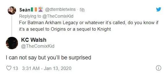 传《蝙蝠侠》阿卡姆系列新作首先针对次世代主机开发