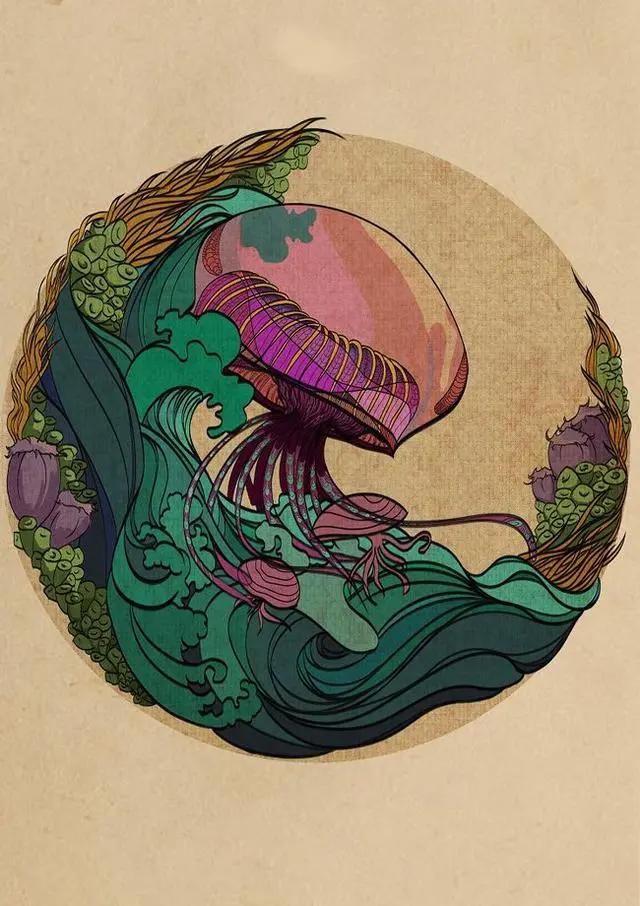 漫画圆形构图混搭中国风：看岁月如歌，看海洋环境变迁「全国大学生网络文化节获奖作品展映」