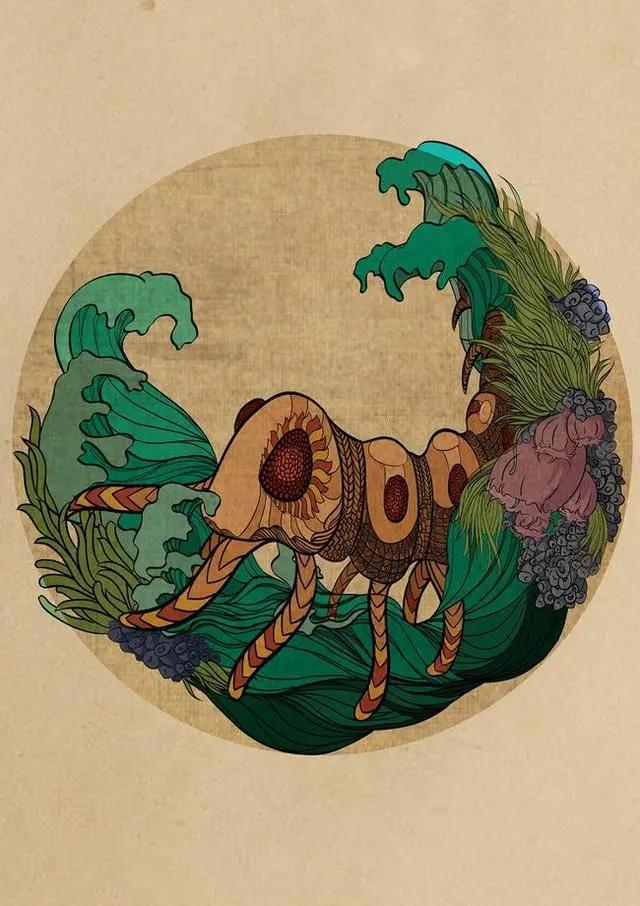 漫画圆形构图混搭中国风：看岁月如歌，看海洋环境变迁「全国大学生网络文化节获奖作品展映」