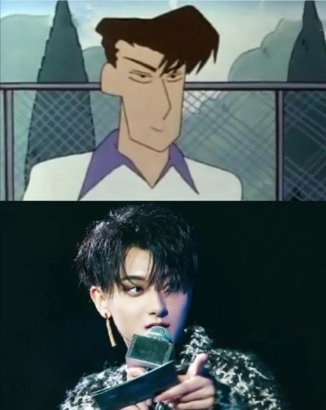 明星撞脸动漫人物！王一博撞脸蜡笔小新，刘涛神似围裙妈妈