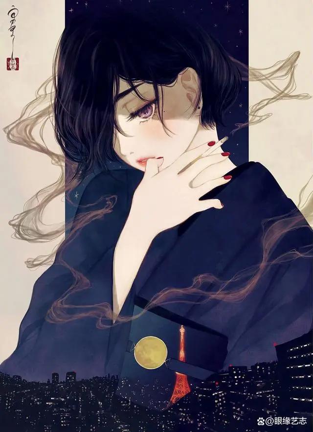 当中国元素碰上日式二次元：日本插画师丑山雨的“次元美人画”