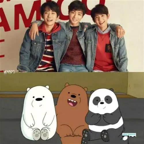 《咱们裸熊》真人版在国内出现了！TFboys巧妙的还原动画片场景！