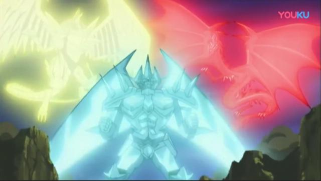 经典动漫游戏王：面对大邪神佐克，武藤游戏果断召唤三幻神抗衡