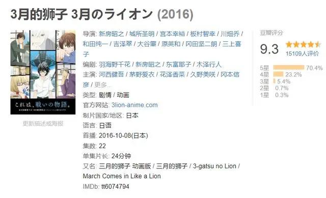 《3月的狮子》：日本动画的情与美