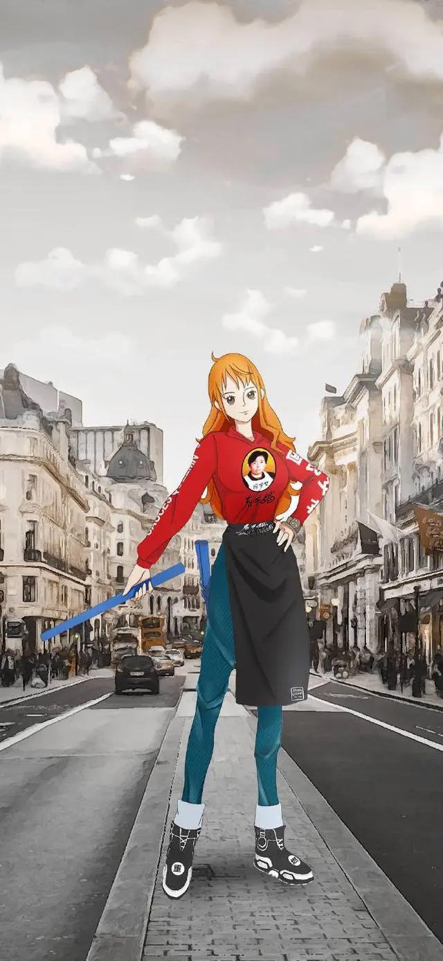 海贼王：草帽街头风、跨次元结合，娜美胸前的老干妈很拉风！