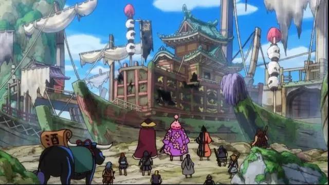 952话海贼王：鬼岛局势紧张，两位四皇相见就打，索隆取回秋水