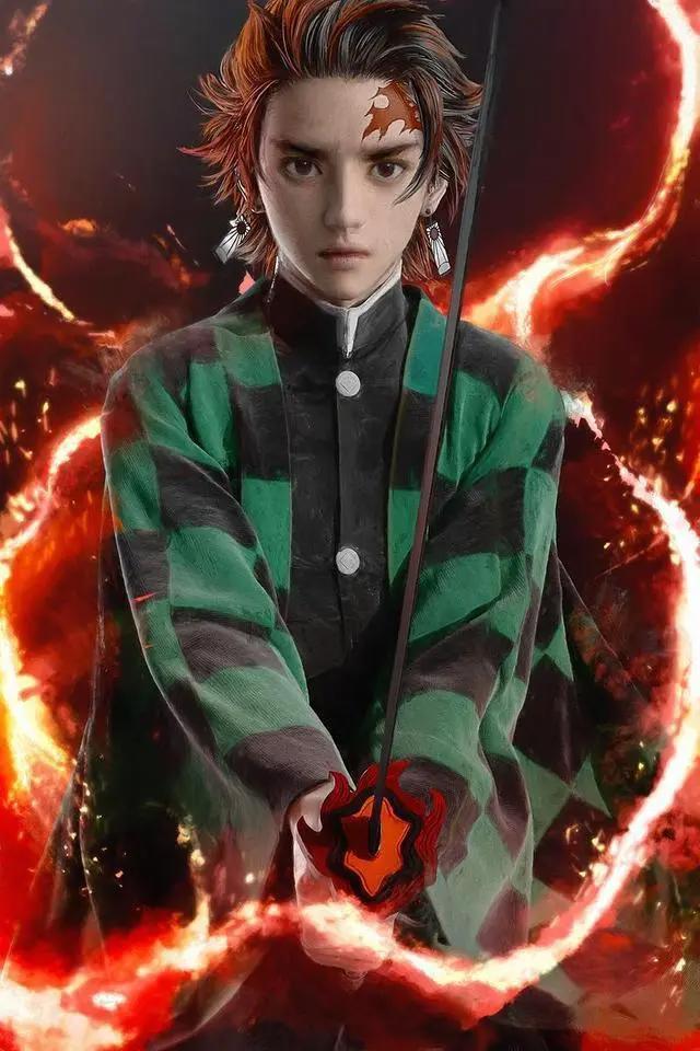 写实版的《鬼灭之刃》角色，祢豆子呆萌可爱，伊之助的腹肌绝了