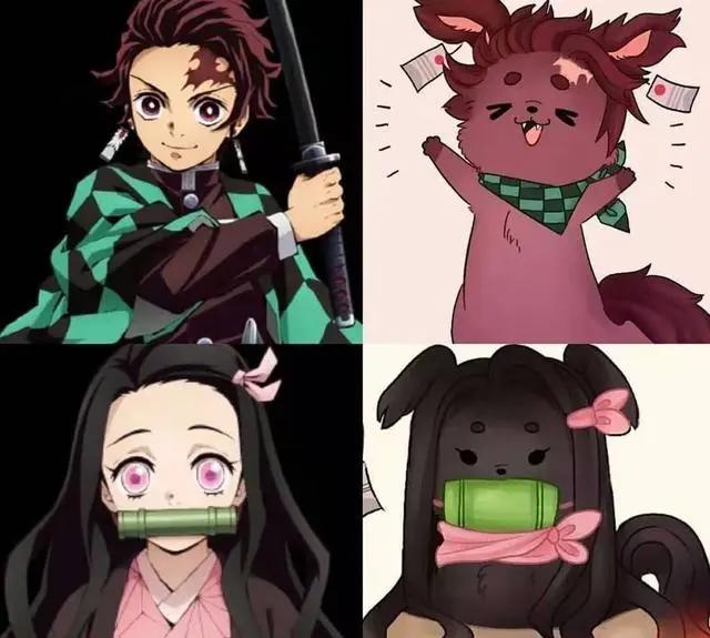 鬼灭之刃：全员狗狗化，最美祢豆子一言难尽成垫底