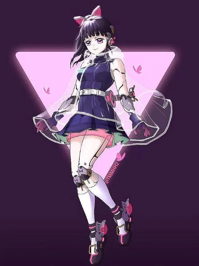 赛博朋克风下，弥豆子戴“防毒面具”，鬼灭之刃新造型“太酷了”