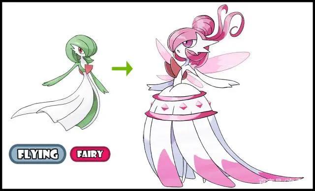 精灵宝可梦：沙奈朵的8种“新mega”，飞行属性变“小仙女”超美