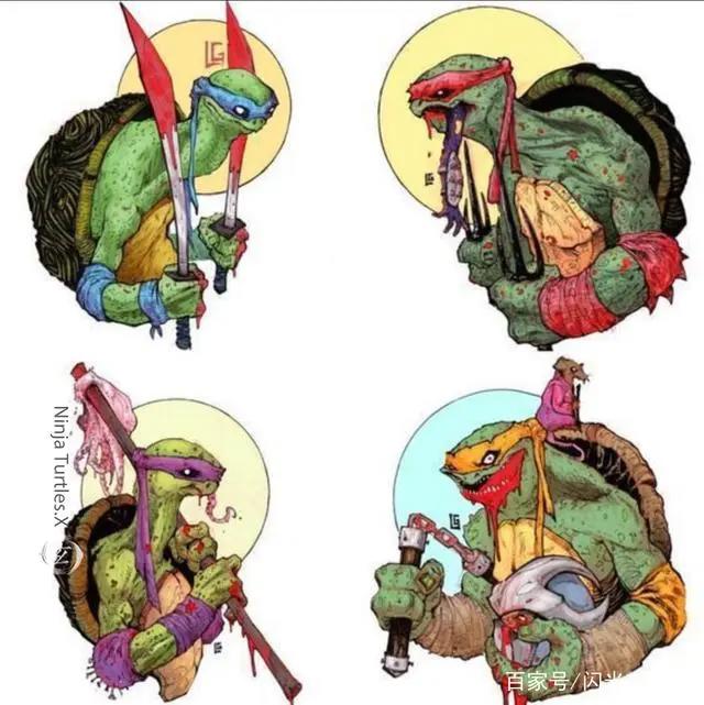 绘画风格多样的动漫角色-忍者神龟