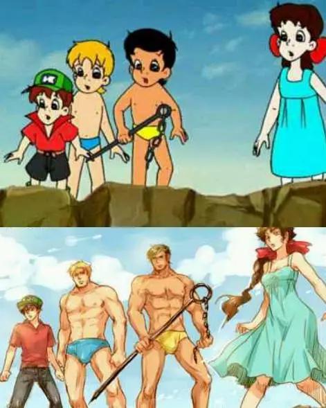 儿时动漫中的角色都长大了，小丸子清纯动人，海尔兄弟变“兄贵”