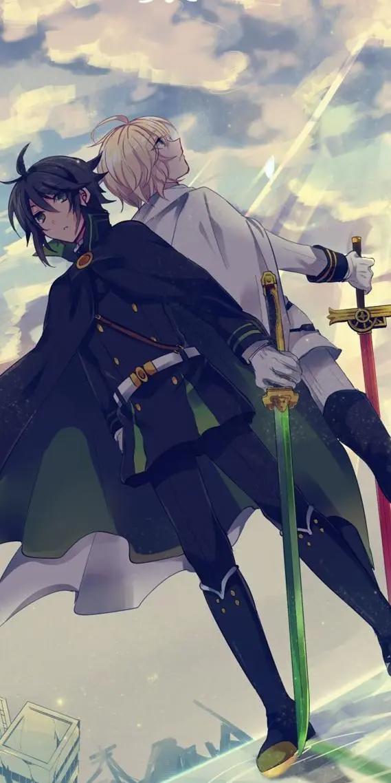 《终结的炽天使》动漫全面屏壁纸无水印分享，全员都是颜王