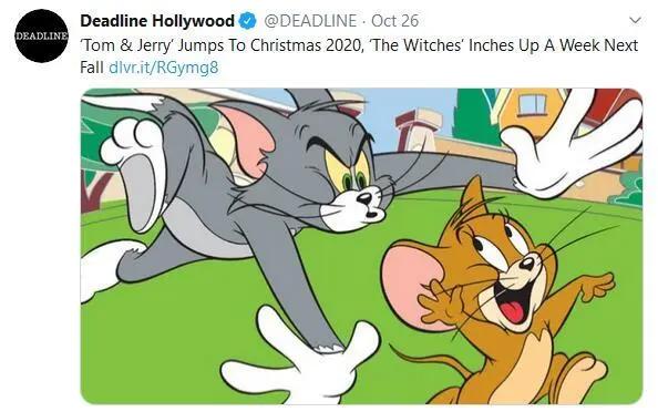 《猫和老鼠》真人CG电影改档至明年12月，汤姆胯间锯树预定