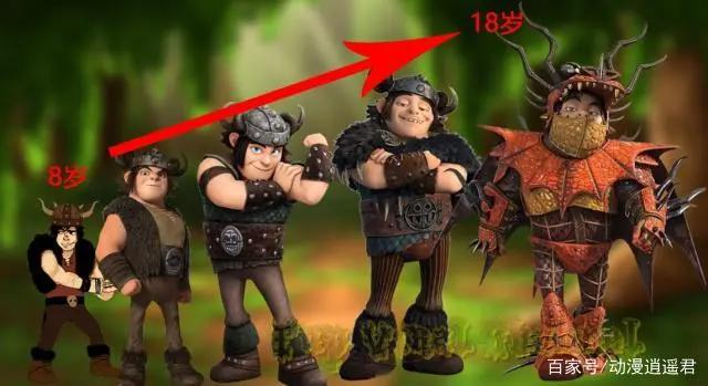 驯龙高手形象进化史，八岁时主角们满脸童真，十八岁时太狡猾