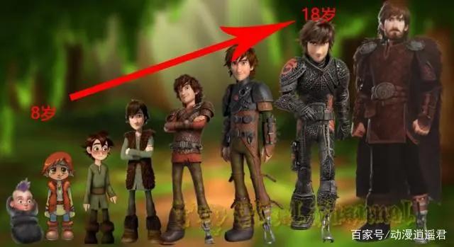 驯龙高手形象进化史，八岁时主角们满脸童真，十八岁时太狡猾