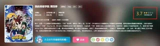 只过了1天，评分降至2.3，《我的英雄学院》动画也被B站下架了