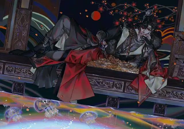 《天官赐福》花城今天过生日，灰灰的贺图好帅，鬼王花好像优化了