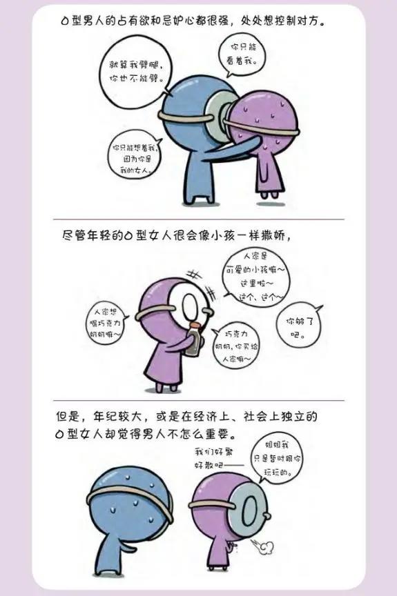 血型拟人漫画：恋爱的O型血独占欲强，可是恋爱不是唯一？