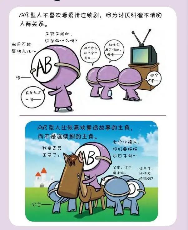 血型拟人漫画：AB型血一直憧憬梦幻恋爱，却生怕别人靠近