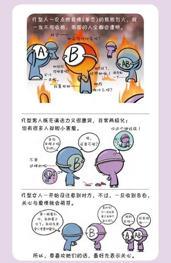 血型拟人漫画：自由奔放的B型君，恋爱起来却出乎意料？