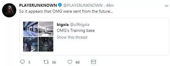 “吃鸡之父”格林对OMG战队盛赞有加；国家体育总局发布“电竞公开赛通知”|3DM晚报