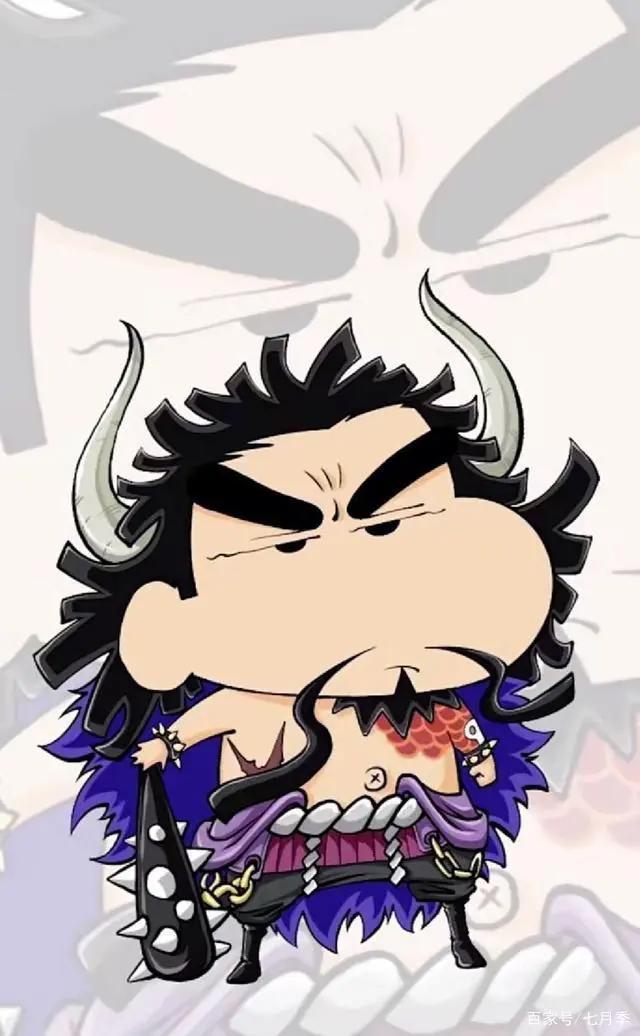 蜡笔小新版海贼王，凶恶的四皇们全部萌萌哒，红发最还原