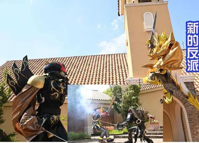 假面骑士圣刃44集，新的骑士反派登场，黑金配色自带狼牙棒