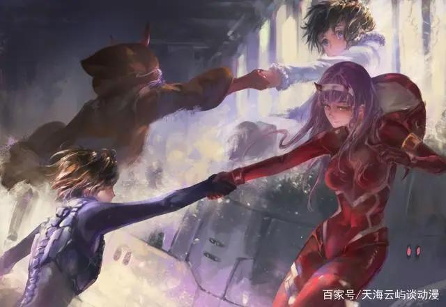 darlinginthefranxx：在天愿作比翼鸟，在地愿为连理枝，02与广