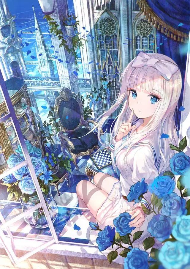 盛夏蔚蓝之水治愈遐想，P站画神藤原大触的梦幻美少女清凉之夏