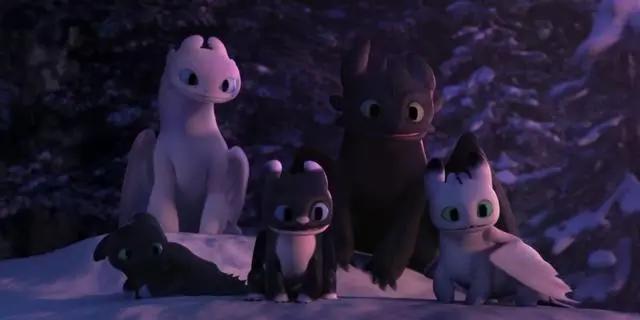 《驯龙高手》特别番外：归家，无牙带着三个可爱的龙宝宝回家了