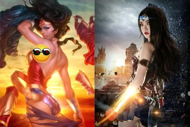 瘦版的神奇女侠被国人演绎成了“站街女”，原版DC女武神有锁骨？