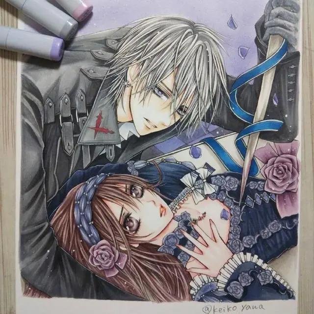 好久不见的吸血鬼骑士！来自画师的手绘，两大帅气男神