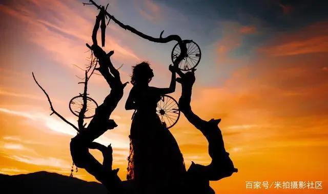 美女拿着自行车轮胎在树上拍照？摄影师脑洞也太大了