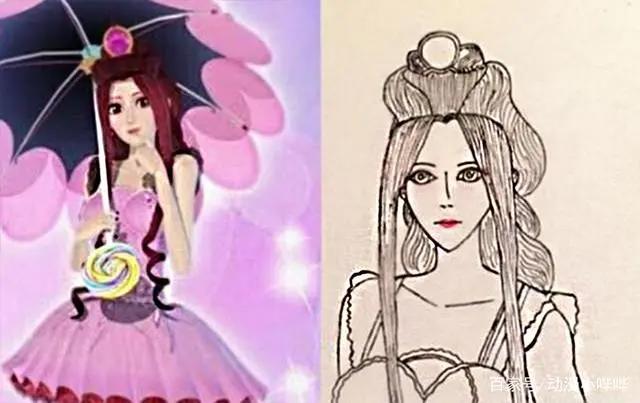 当叶罗丽仙子变成“简笔画”风格，罗丽栩栩如生，王默眉毛有点歪